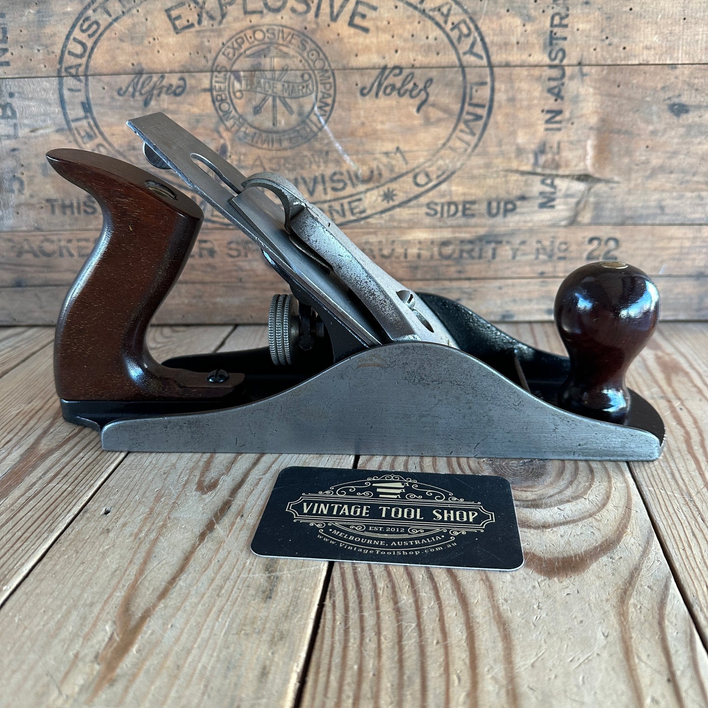 H1205 Vintage SARGENT No:410 wide smoothing PLANE with Mahogany handles