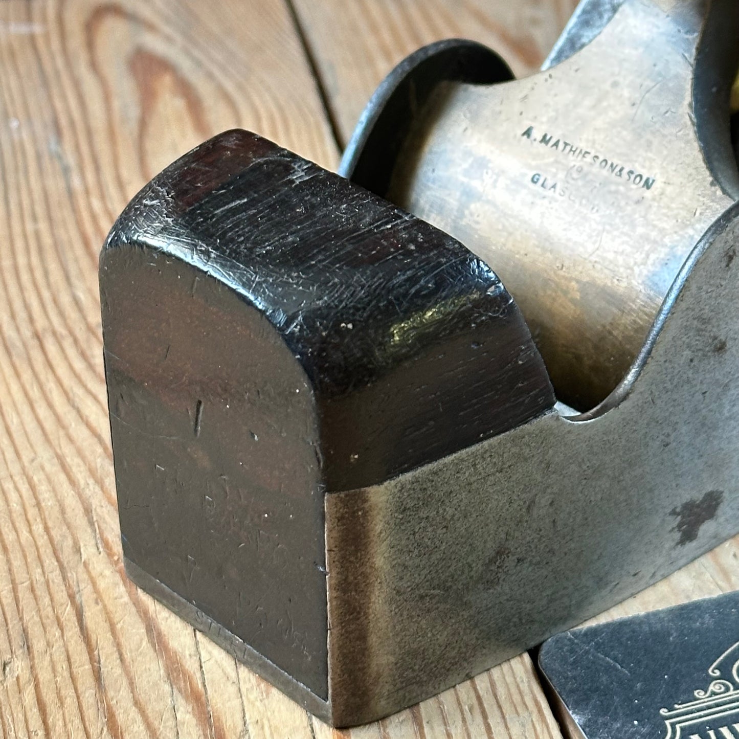 N1038 Antique MATHIESON Scotland No:842 SMOOTHING plane Rosewood