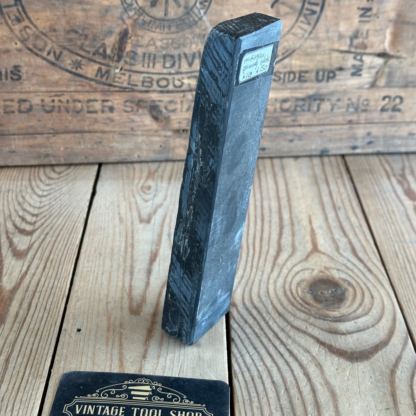 A369 Vintage German THURINGIAN SLATE water stone SHARPENING STONE