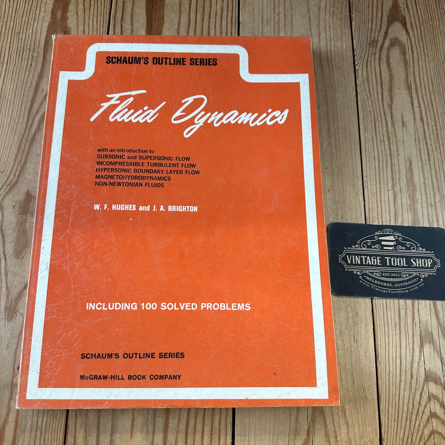 XBN101 Vintage 1967 BOOK SCHAUM'S Outline Series FLUID DYNAMICS by W.F.Hughes & J.A.Brighton