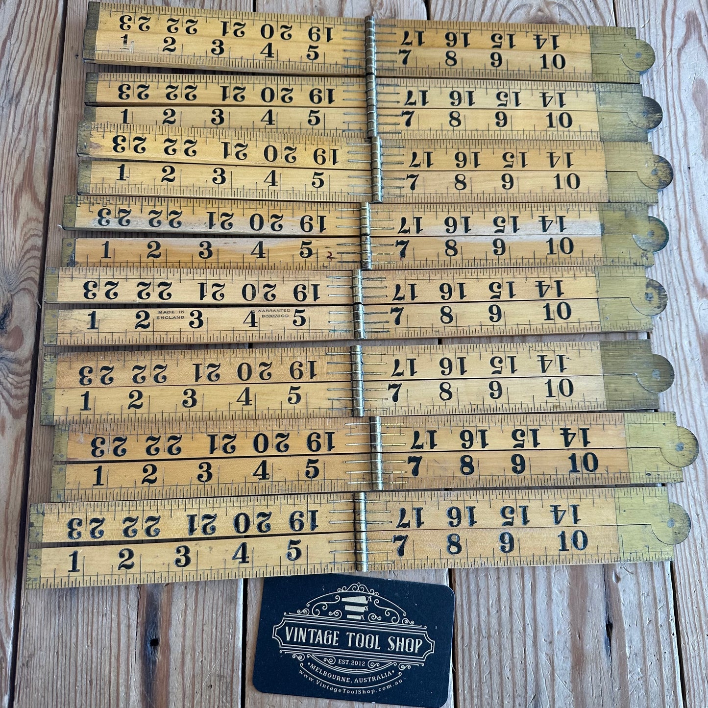 D1995 NEW! 1 x Vintage unused SMALLWOOD England No.454 BOXWOOD Imperial 24” RULER