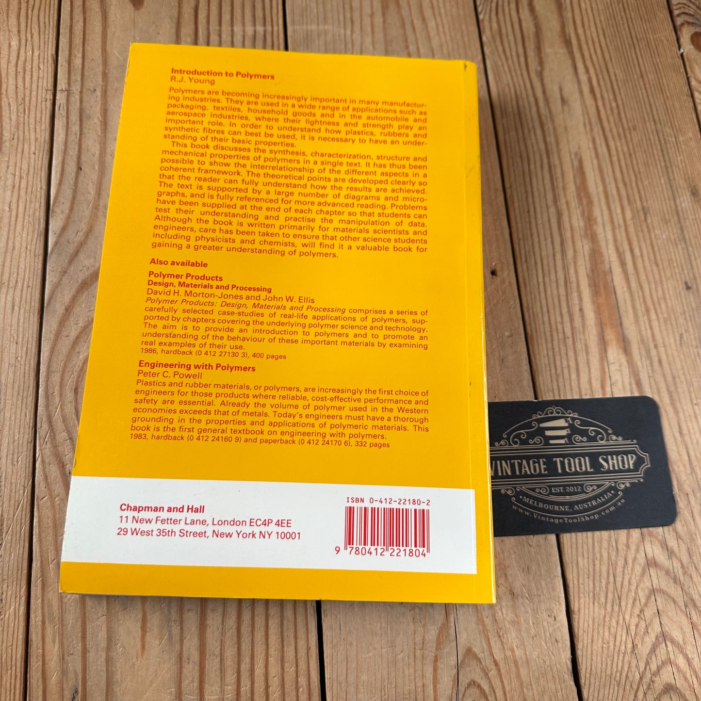 XBN95 Vintage BOOK INTRODUCTION to POLYMERS by R.J.Young