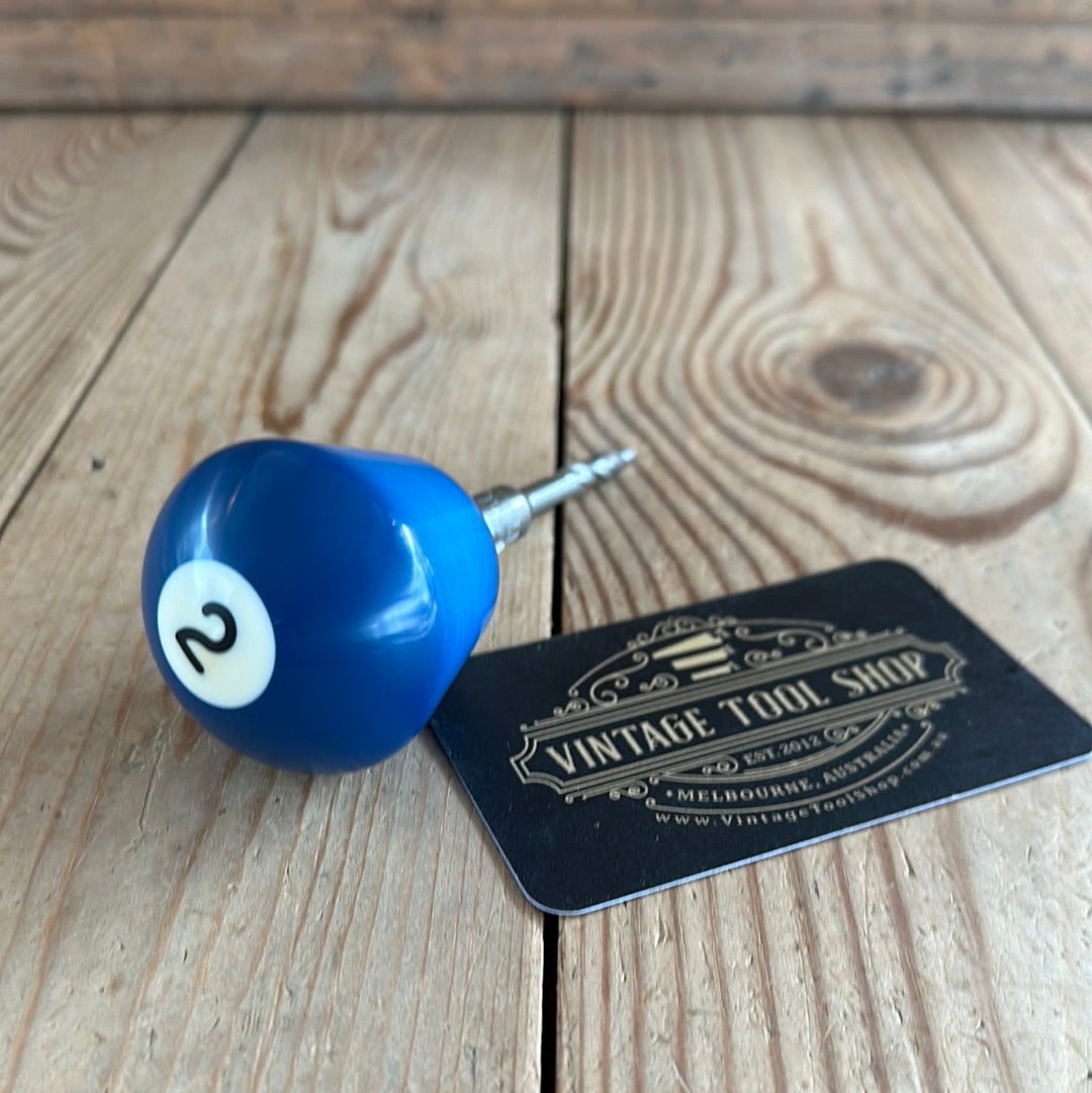 TR144 Repurposed Blue “2” POOL BALL awl by Tony Ralph