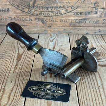 SOLD. H2118 Vintage 1904 patent DIXON England LEATHER PLOUGH GAUGE cutting knife