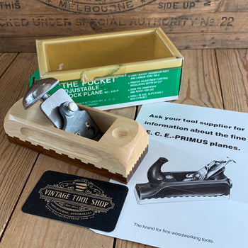 SOLD H646 Vintage E.C.E. West-Germany wooden “The Pocket” BLOCK PLANE IOB Lignum Vitae Sole