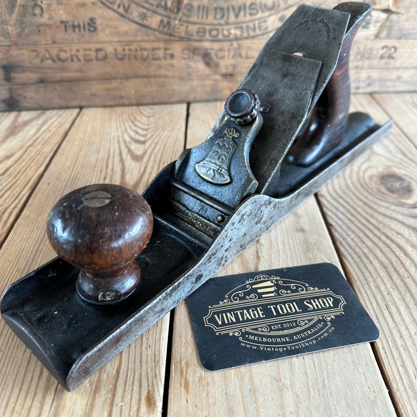 SOLD. N1244 Antique STANLEY USA No.105 Liberty Bell type 1 Pat 1876 jack PLANE