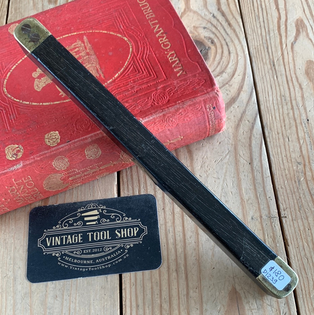 D1239 Vintage fancy 9” EBONY infill & BRASS LEVEL