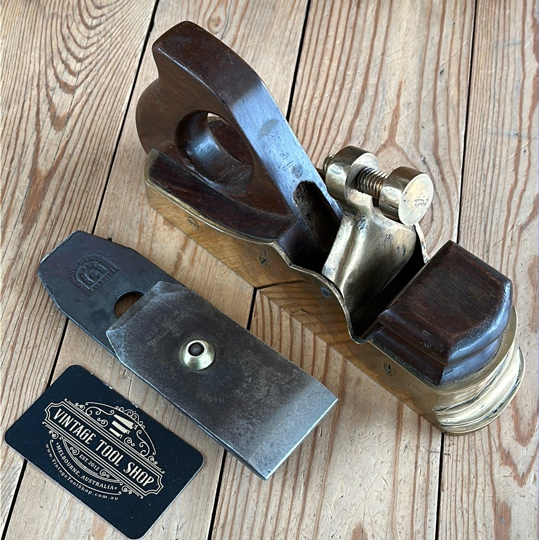 N718 GORGEOUS! Antique GUNMETAL SCOTTISH Style infill SMOOTHING plane