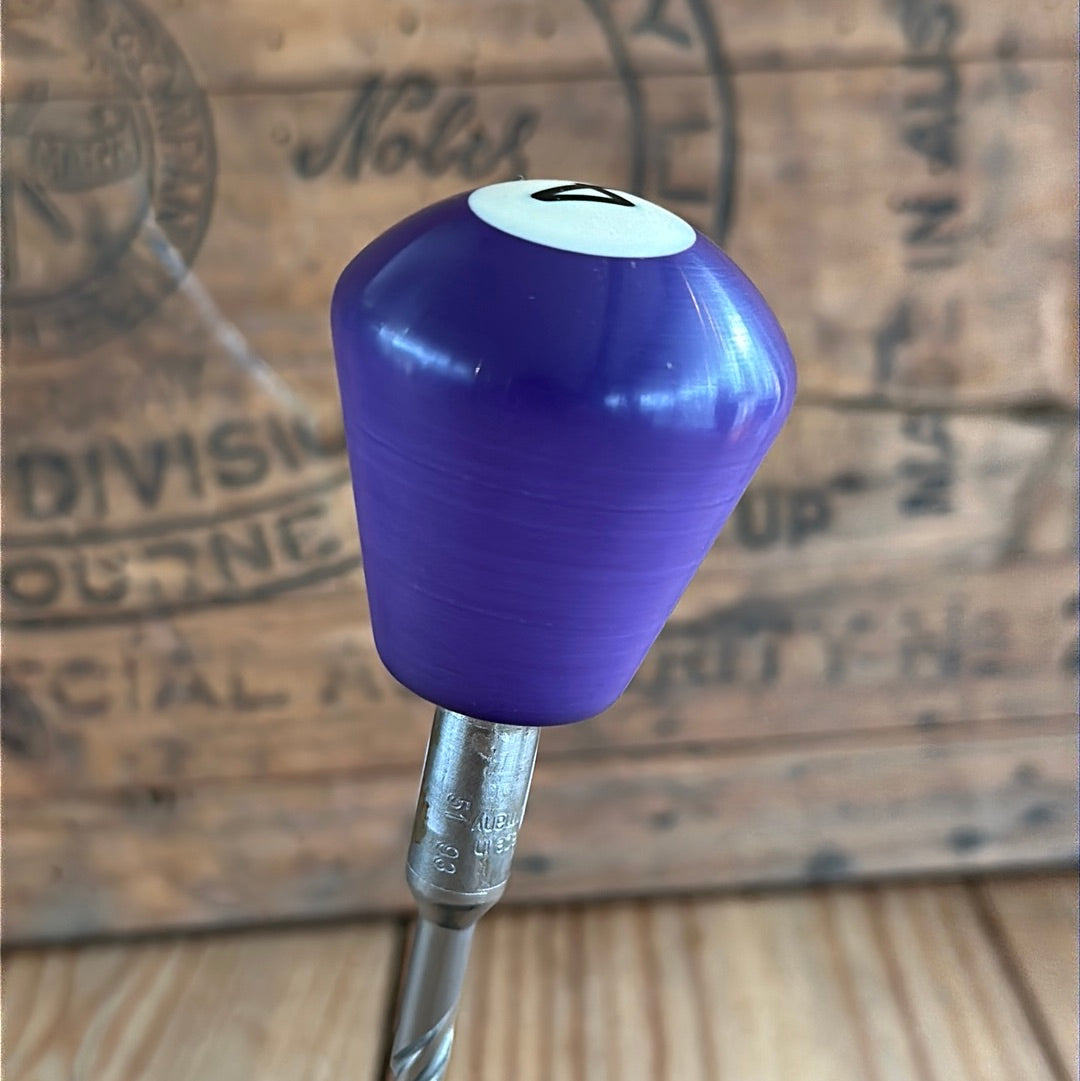 TR143 Repurposed long Purple “4” POOL BALL awl by Tony Ralph