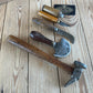 SOLD. H2240 Vintage set of 5 leather work TOOLS cobblers hammer awl knife 1/2 moon