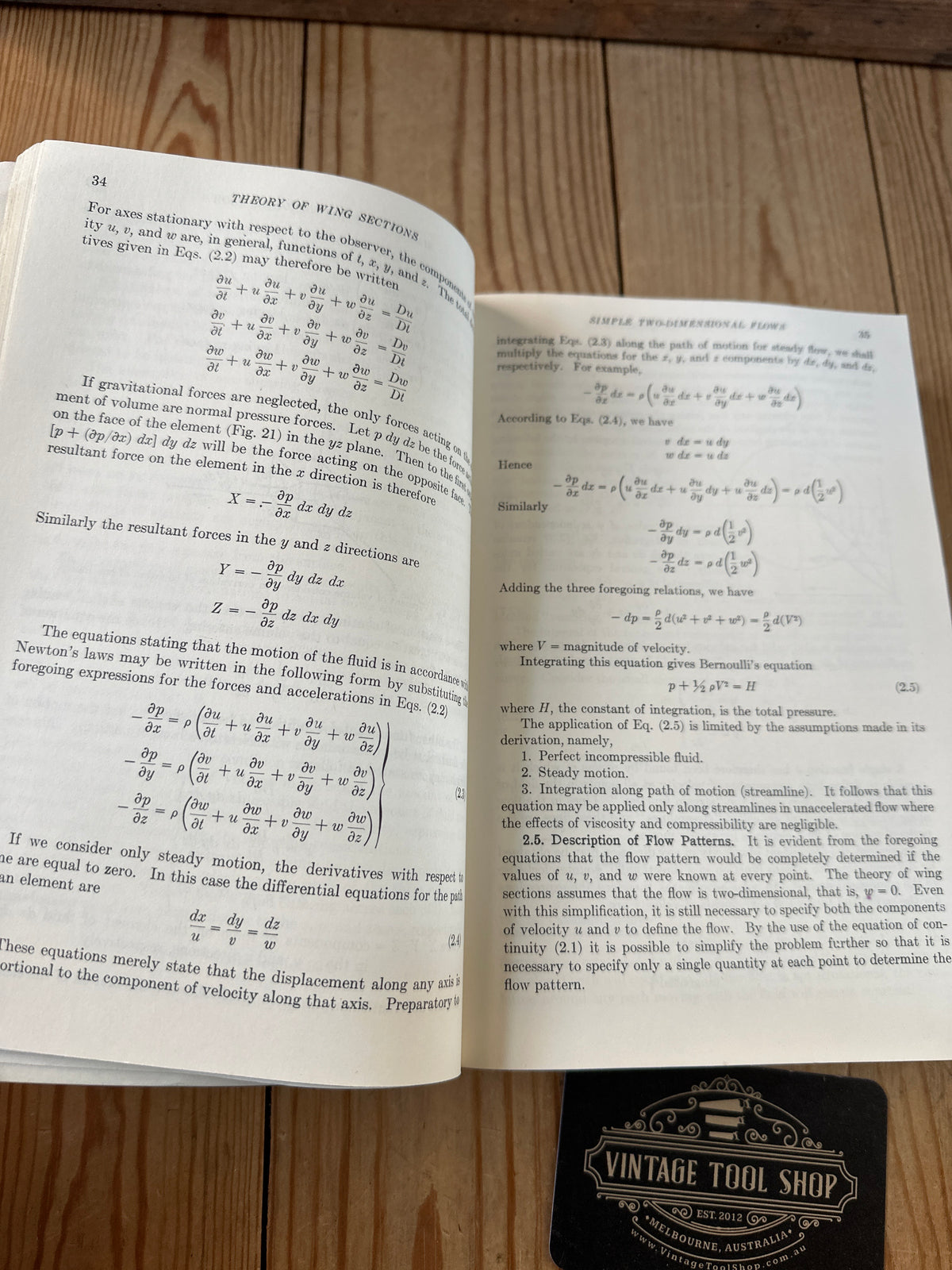 XBN32 Vintage Theory of Wing Sections BOOK by I.H.Abbott & A.E.Von Doenhoff