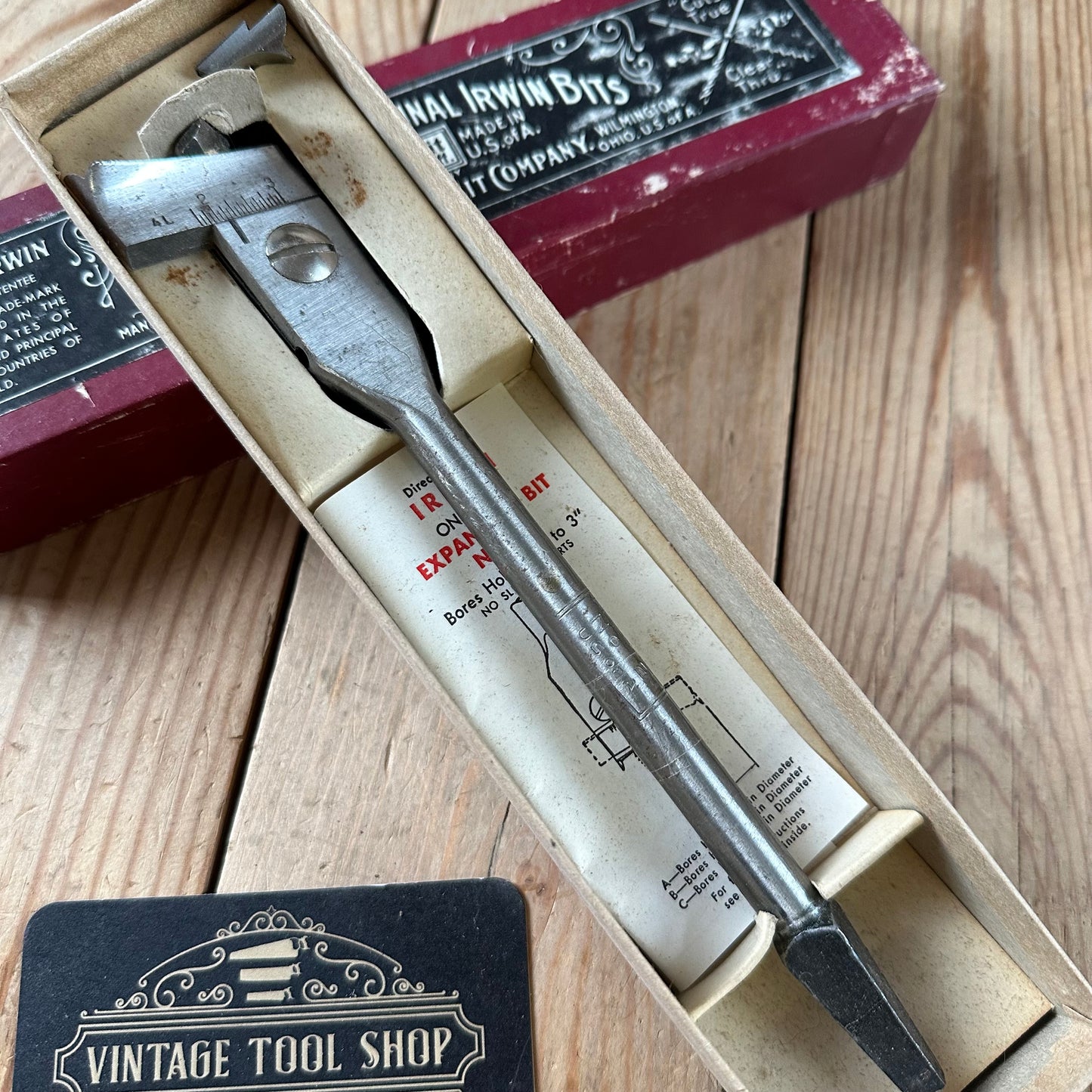 N1834 NEW OLD STOCK! Vintage IRWIN USA No.2 expansive DRILL BIT IOB