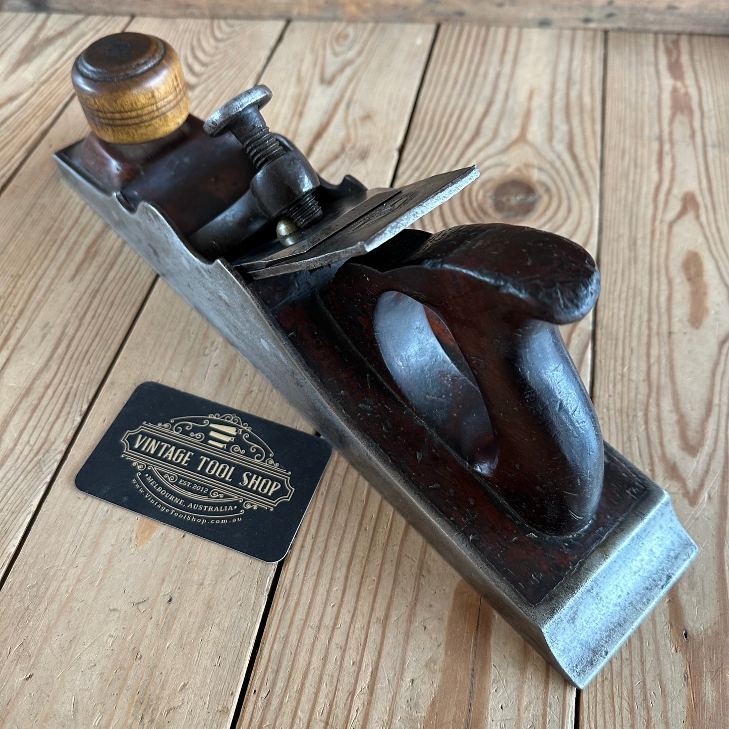 N626 Vintage cool & unique antique MAHOGANY stuffed INFILL PANEL plane