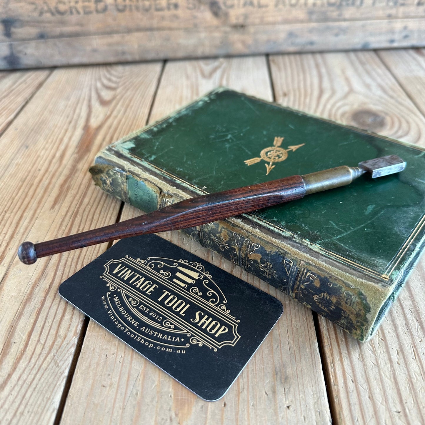 T7250 Vintage GENUINE DIAMOND tipped GLASS CUTTER PARMILOE & SONS engraver with ROSEWOOD handle