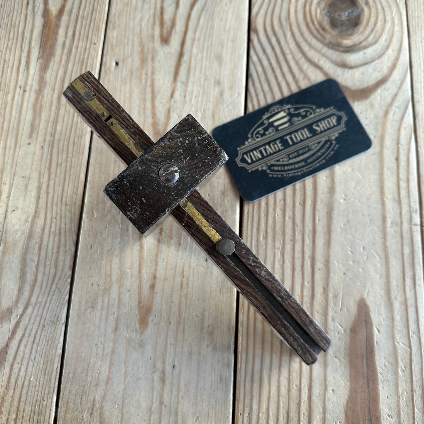 H1960 Vintage CLAY of England Rosewood and BRASS Mortise GAUGE