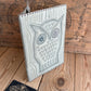 VD2264 Vintage 1960s OWL LEATHER BOOK notebook journal diary COVER handmade in Estonia