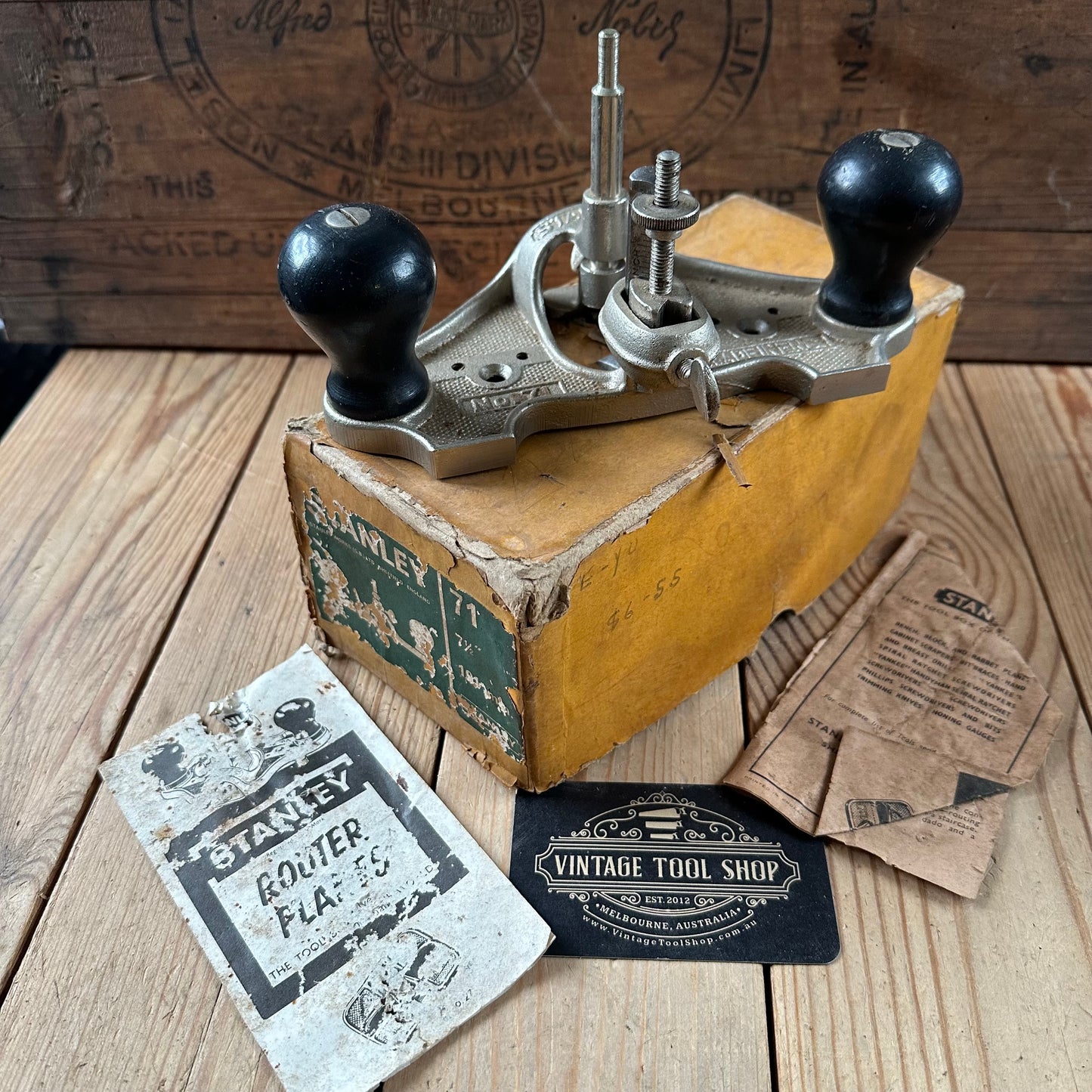 H2312 Vintage STANLEY England No.71 Router PLANE IOB
