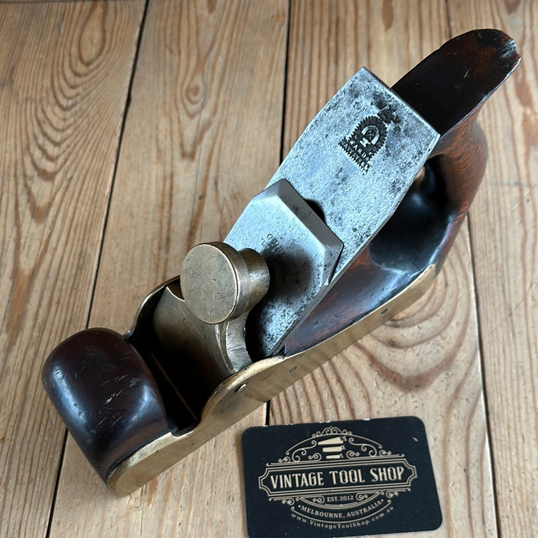 N640 UNIQUE! Antique GUNMETAL & TAS BLACKWOOD infill SMOOTHING plane