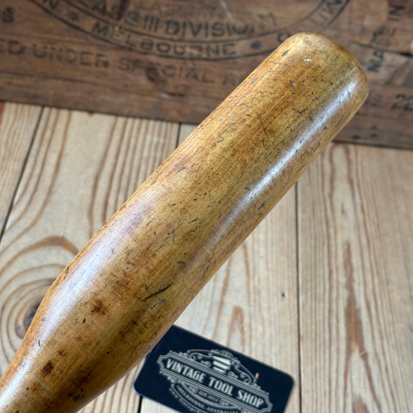 H2454 Vintage BOXWOOD Lead DRESSING STICK plumbers mallet by MONUMENT London