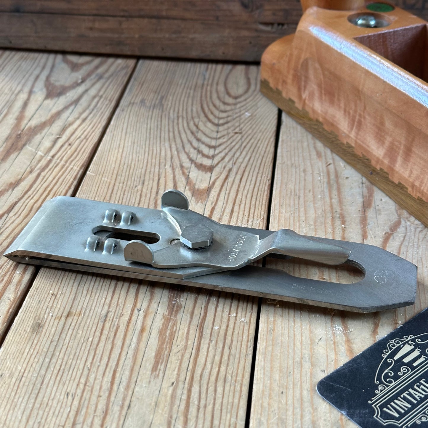 SOLD. N1703 GORGEOUS Vintage E.C.E. West-Germany No:711 PRIMUS PLANE Figured Pear & Lignum Vitae Sole