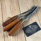 N1763 COOL! Vintage WILLIAM MARPLES & ASHLEY ILLES 3 x Carving SWEPT BENT V-GOUGE CHISEL Set