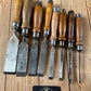 N1818 Vintage set of 8 x TITAN AUSTRALIA No:101 Registered Firmer CHISELS