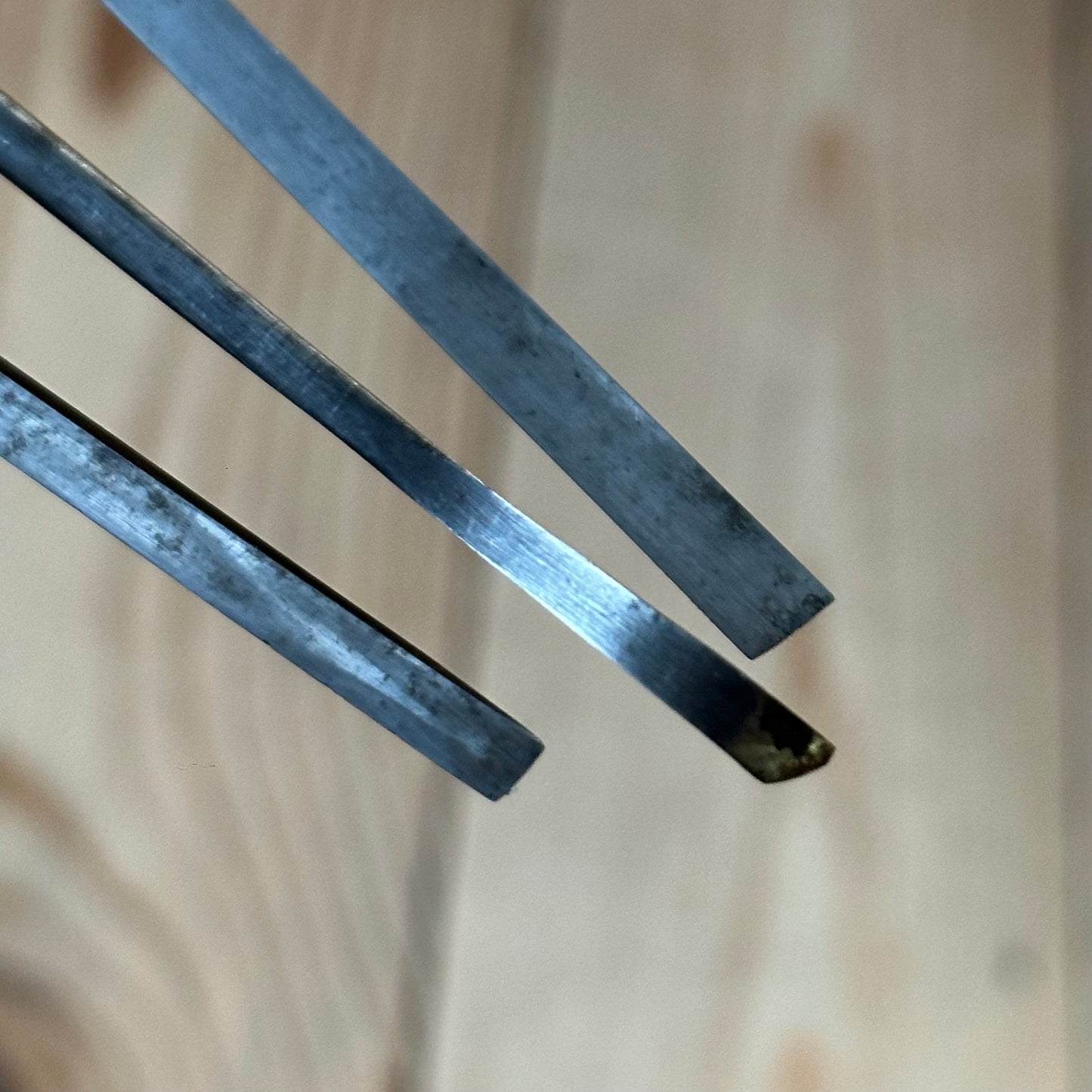 N1768 Vintage 3 x ADDIS SKEW Carving CHISEL Set curved