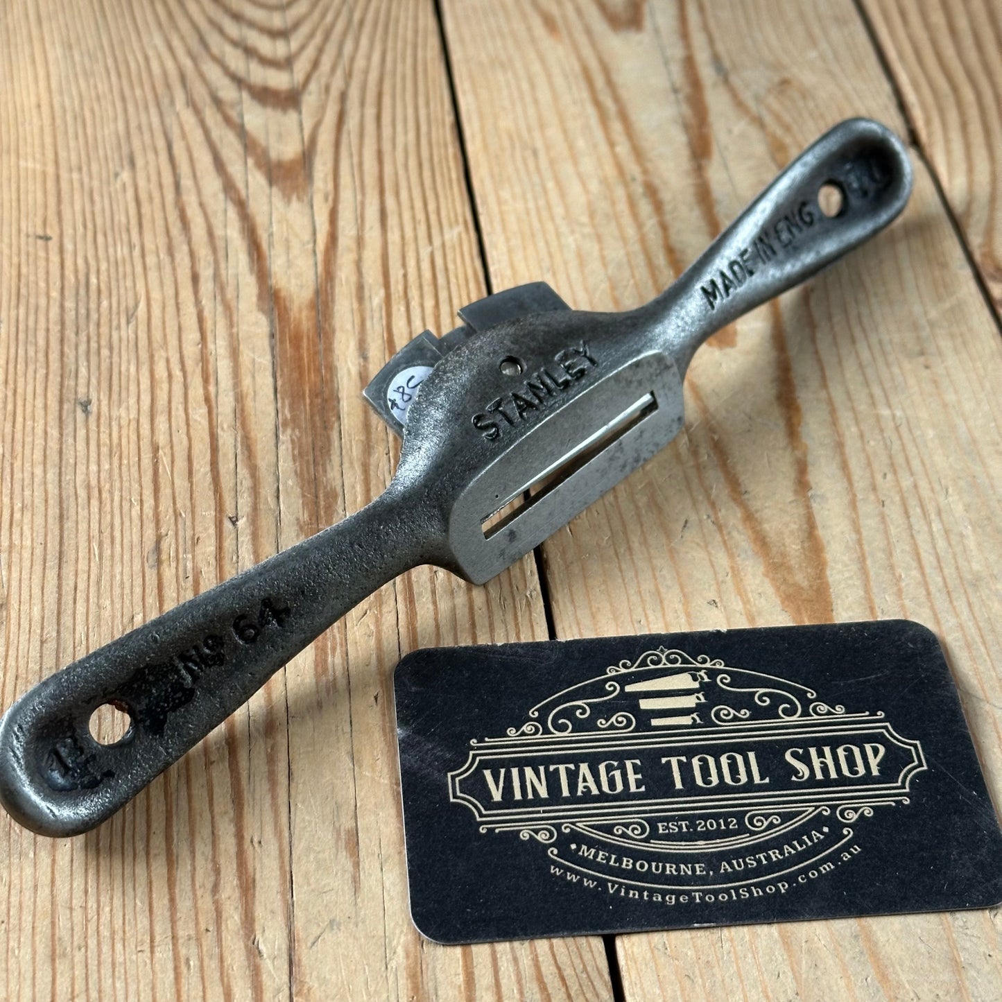 D2042 Vintage STANLEY England Flat Base No:64 SPOKESHAVE Spoke Shave