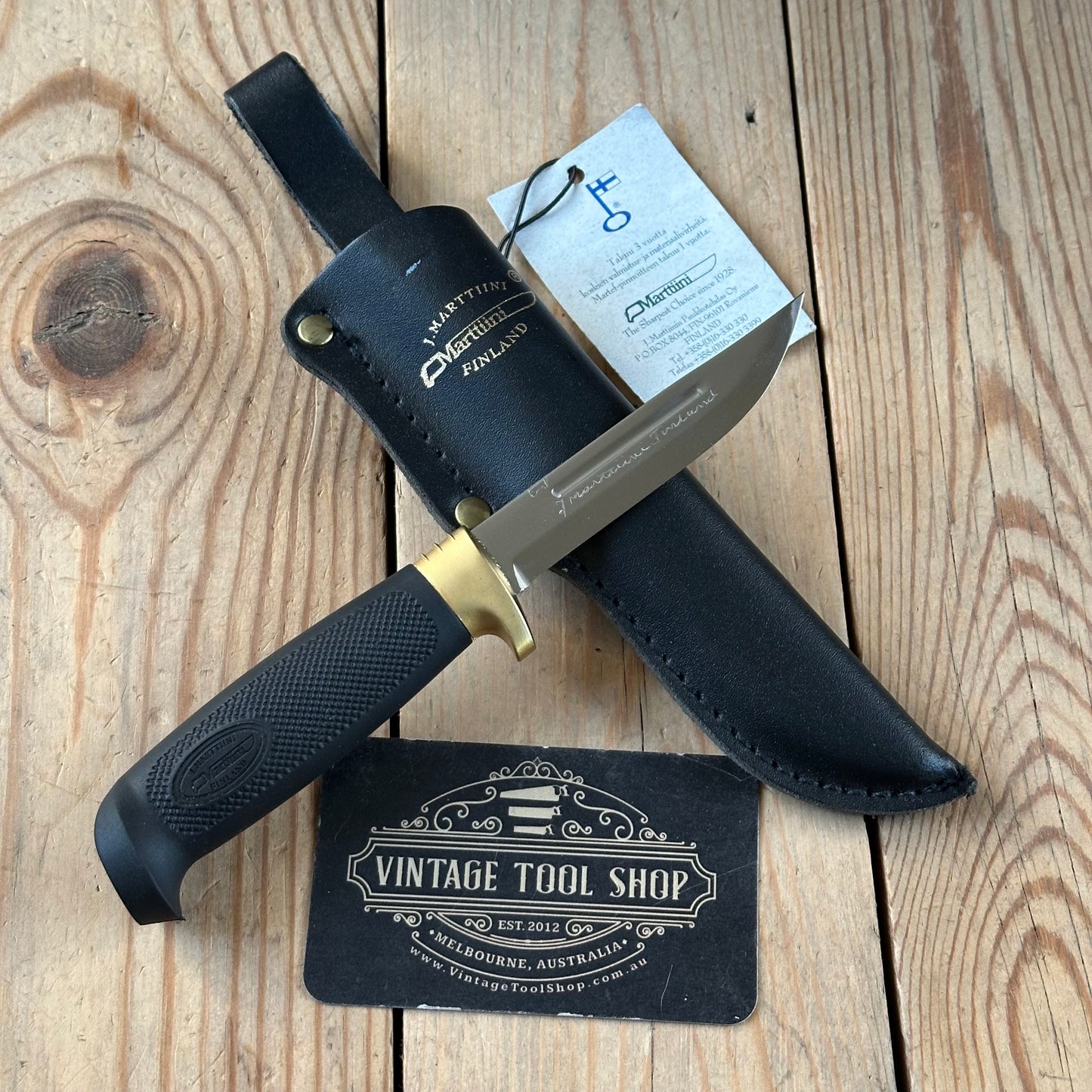 K43 Vintage Original Finnish MARTTIINI FINLAND Puukko KNIFE in leather sheath