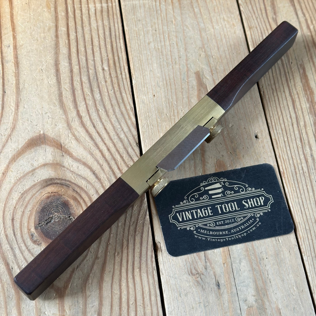 C3 CLEAN! Contemporary Australian HNT GORDON Gidgee CURVED BASE SPOKESHAVE IOB