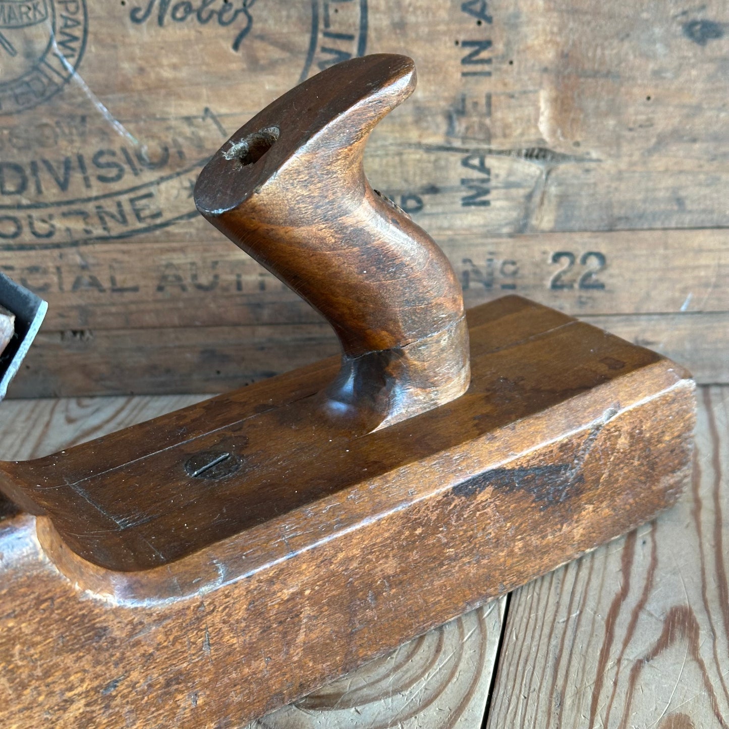 H2067 COOL! Antique 18” User Made RAZEE Wooden PLANE