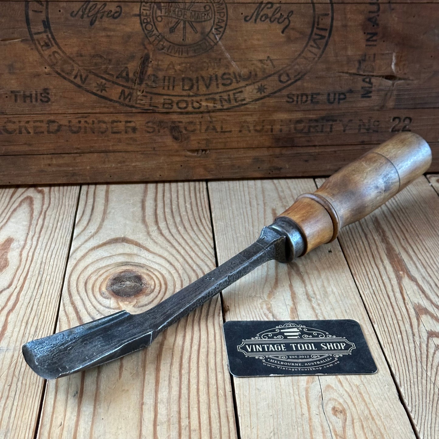 D1889 ANCIENT! Large Antique 35mm EUROPEAN GOUGE Carving CHISEL