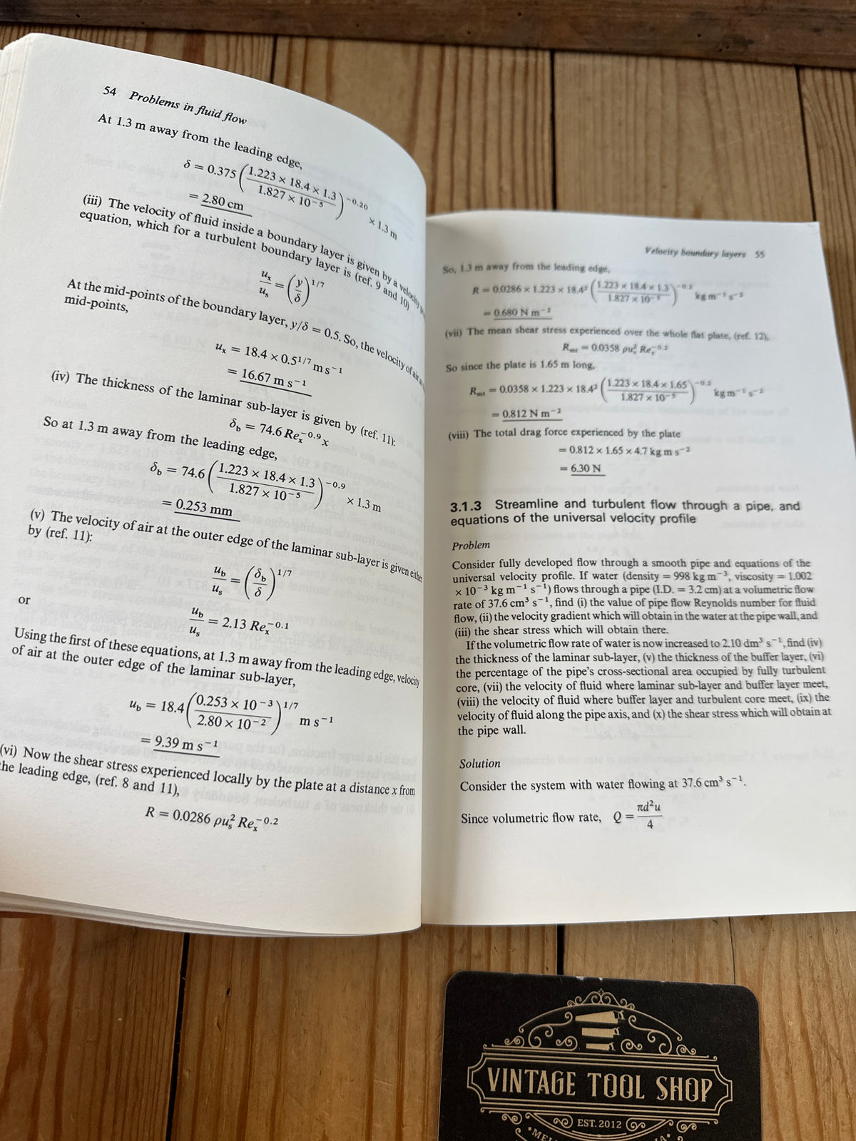 XBN110 Vintage 1986 of PROBLEMS in FLUID FLOW BOOK by D.J.Brasch & D.Whyman
