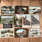 VD0-11 Vintage 10x ENGLISH POSTCARD series 1906-1912 stamps handwritten souvenir post cards junk journal diary collection