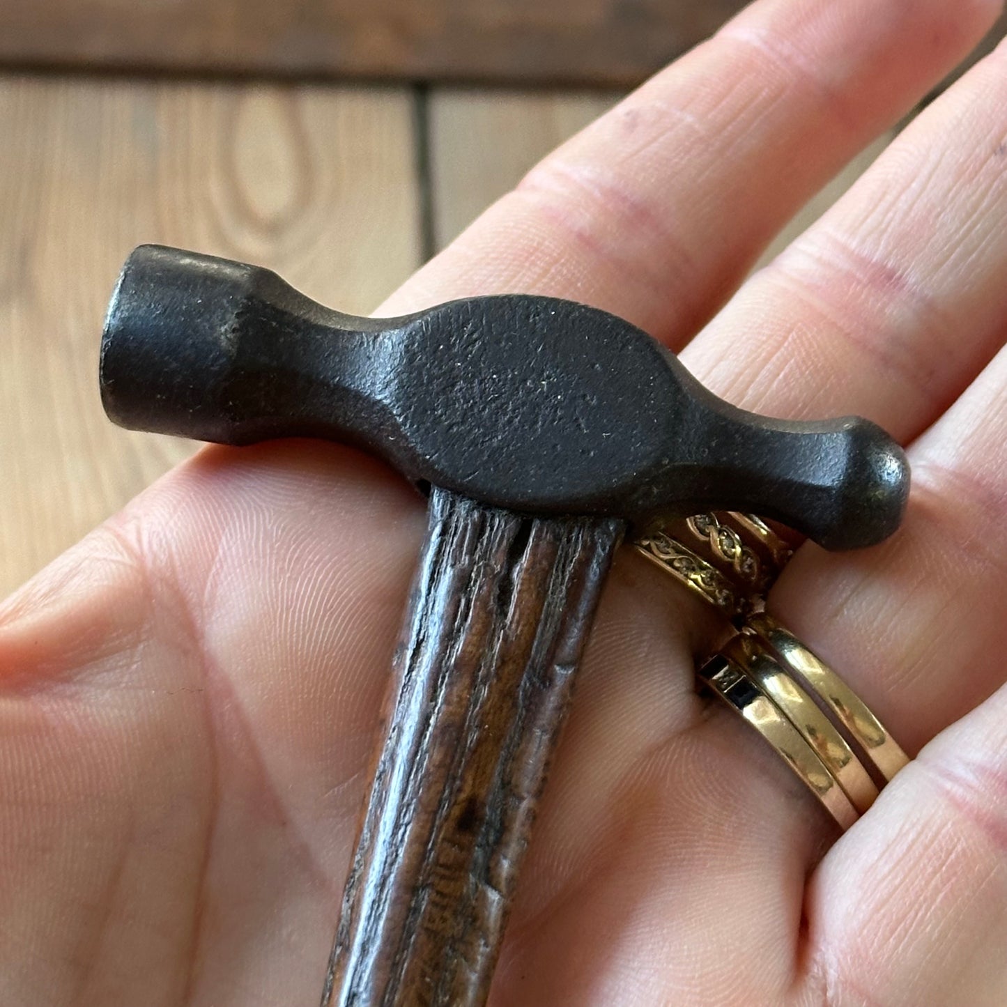 D1767 OLD! Vintage small jewellers metalworking BALL PEEN Hammer