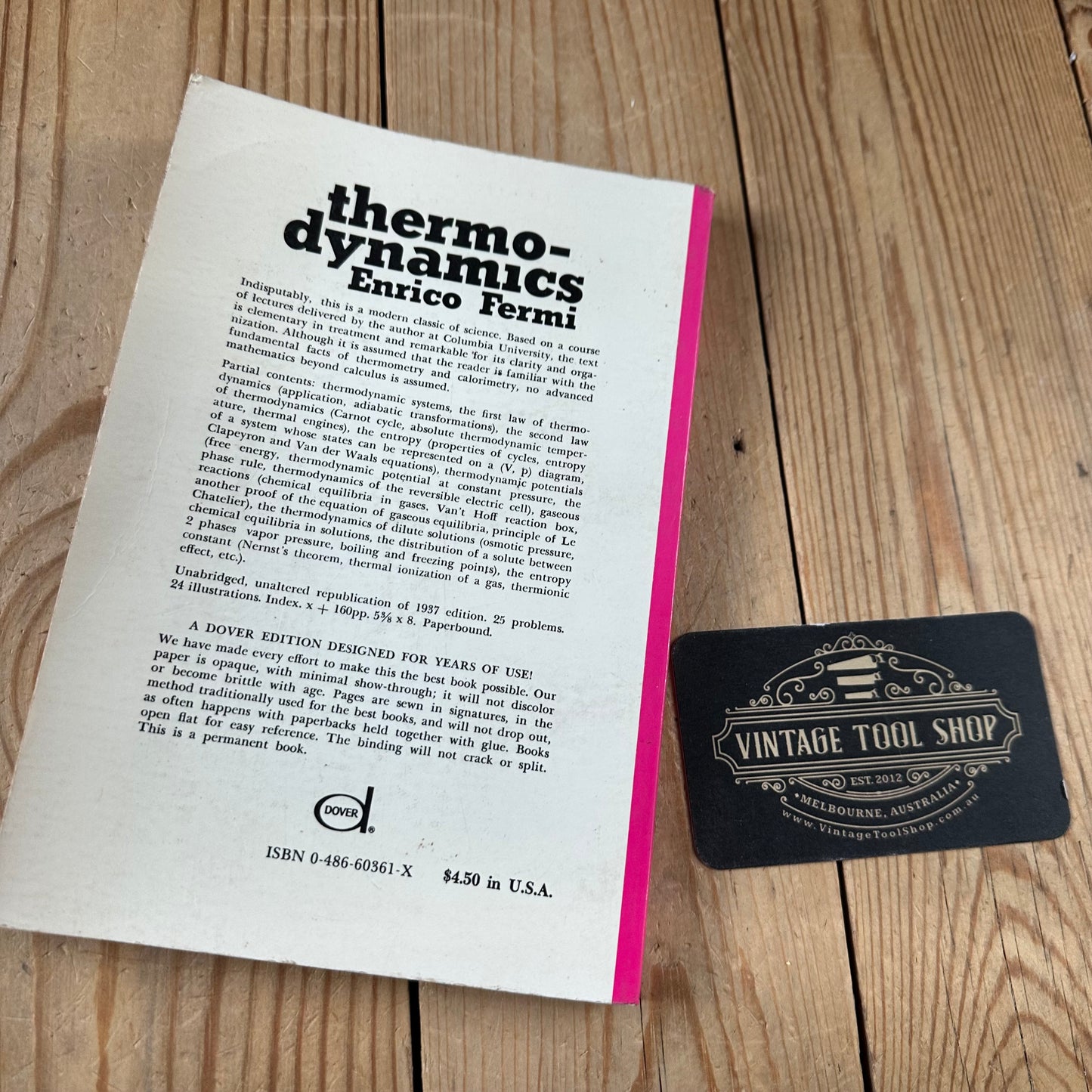 XBN17 Vintage BOOK THERMODYNAMICS by Enrico Fermi