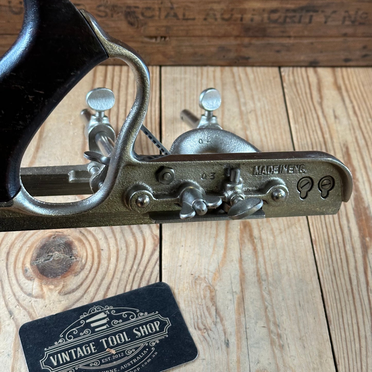 H2492 Vintage STANLEY England No.50S plough PLANE with cutters IOB