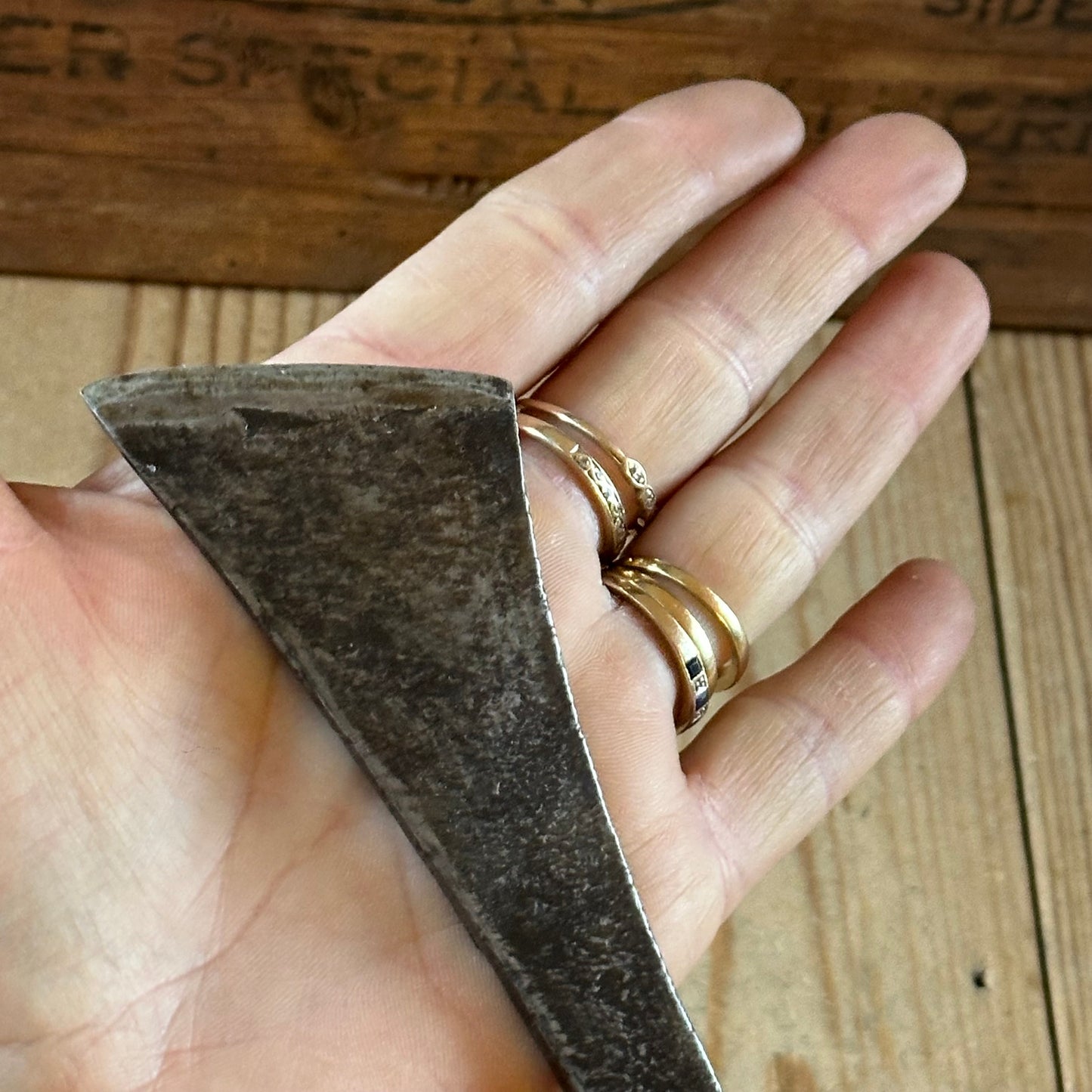 D1888 ANCIENT! Large antique 50mm EUROPEAN SKEW Carving CHISEL