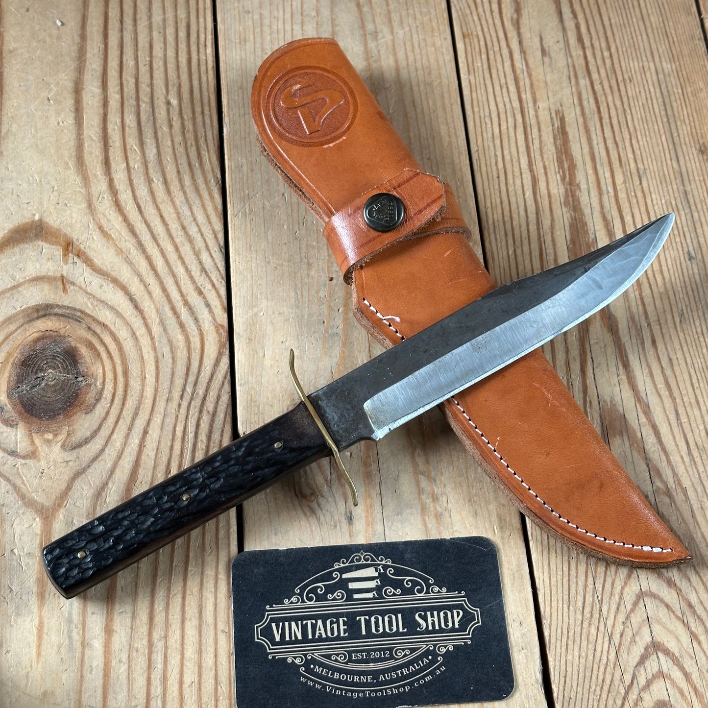 K60 Vintage Original German BOWIE KNIFE in leather sheath