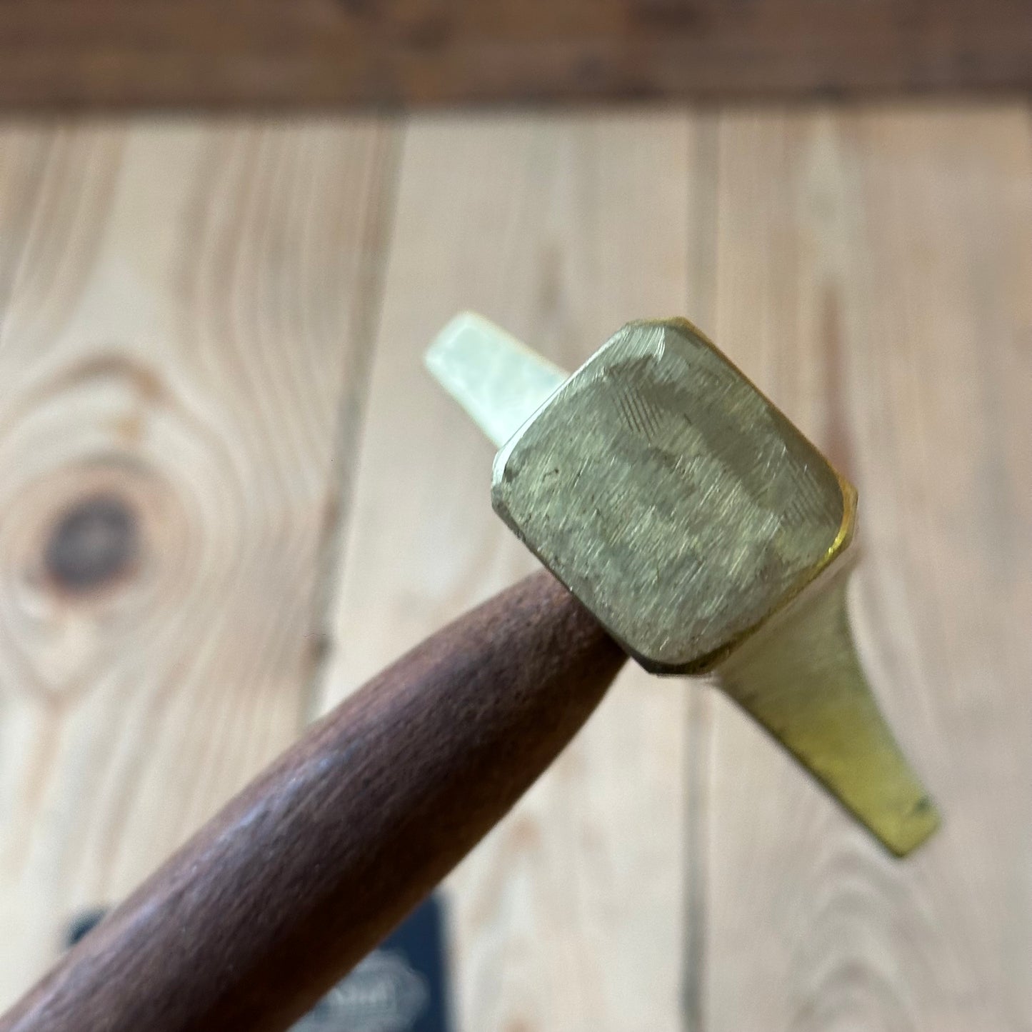 N1797 COOL! Vintage BRASS VENEER HAMMER