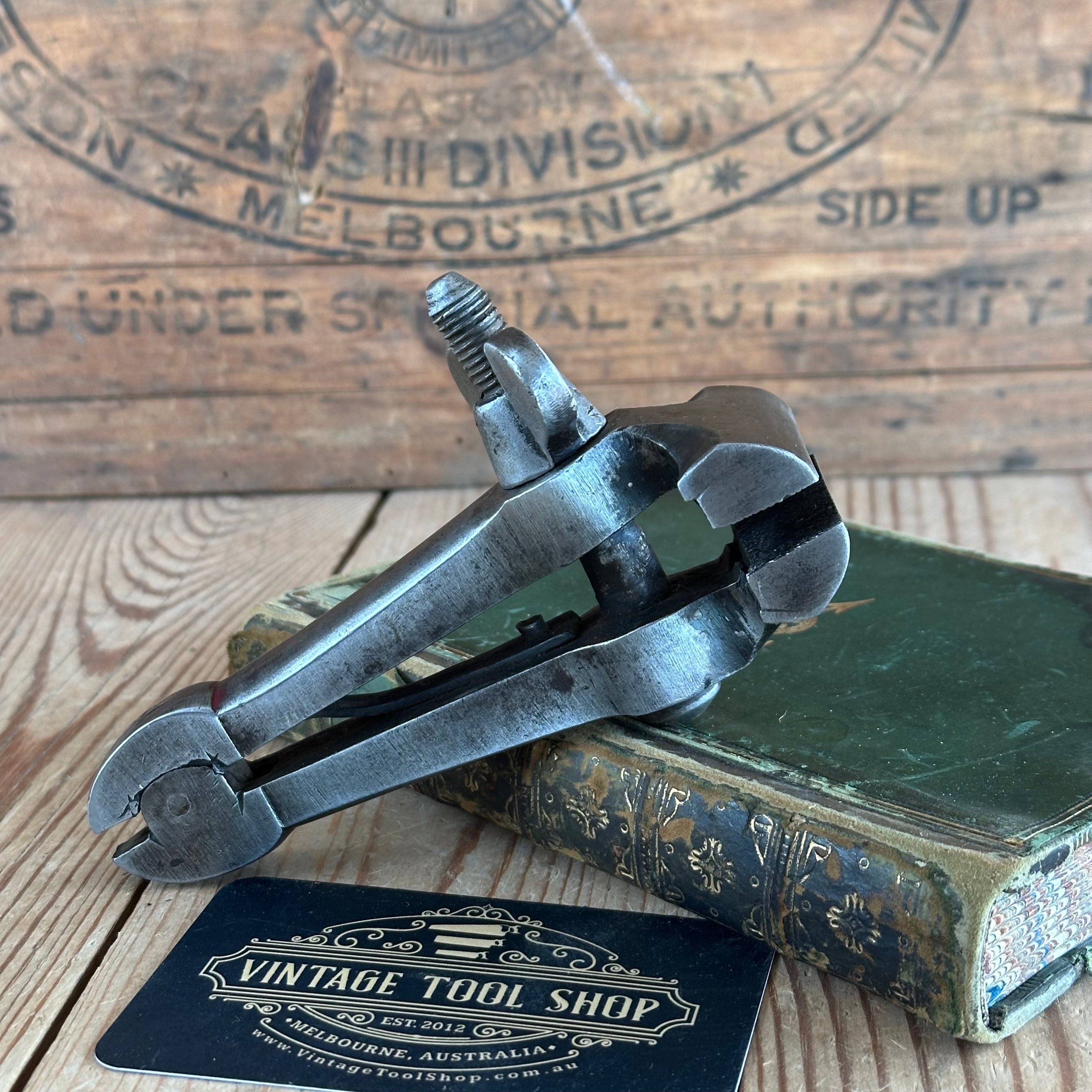 SOLD. H2245 COOL! Vintage PS STUBS hand VICE Engineers Vise clamp ...