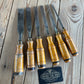 H2361 Vintage set of 6 x E.A. BERG Sweden wooden handled BEVEL CHISELS