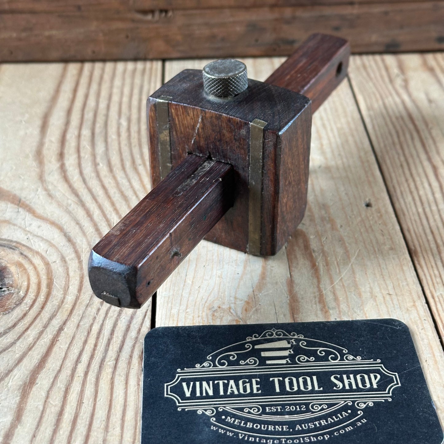 H2478 Vintage English made Rosewood BRASS Mortise and marking GAUGE