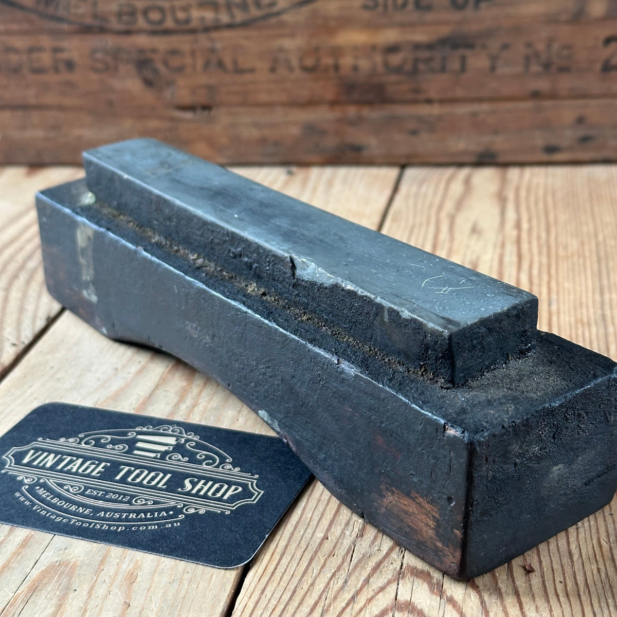 A400 CUTE! Vintage Welsh LLYN IDWAL SHARPENING STONE Mounted Natural Stone
