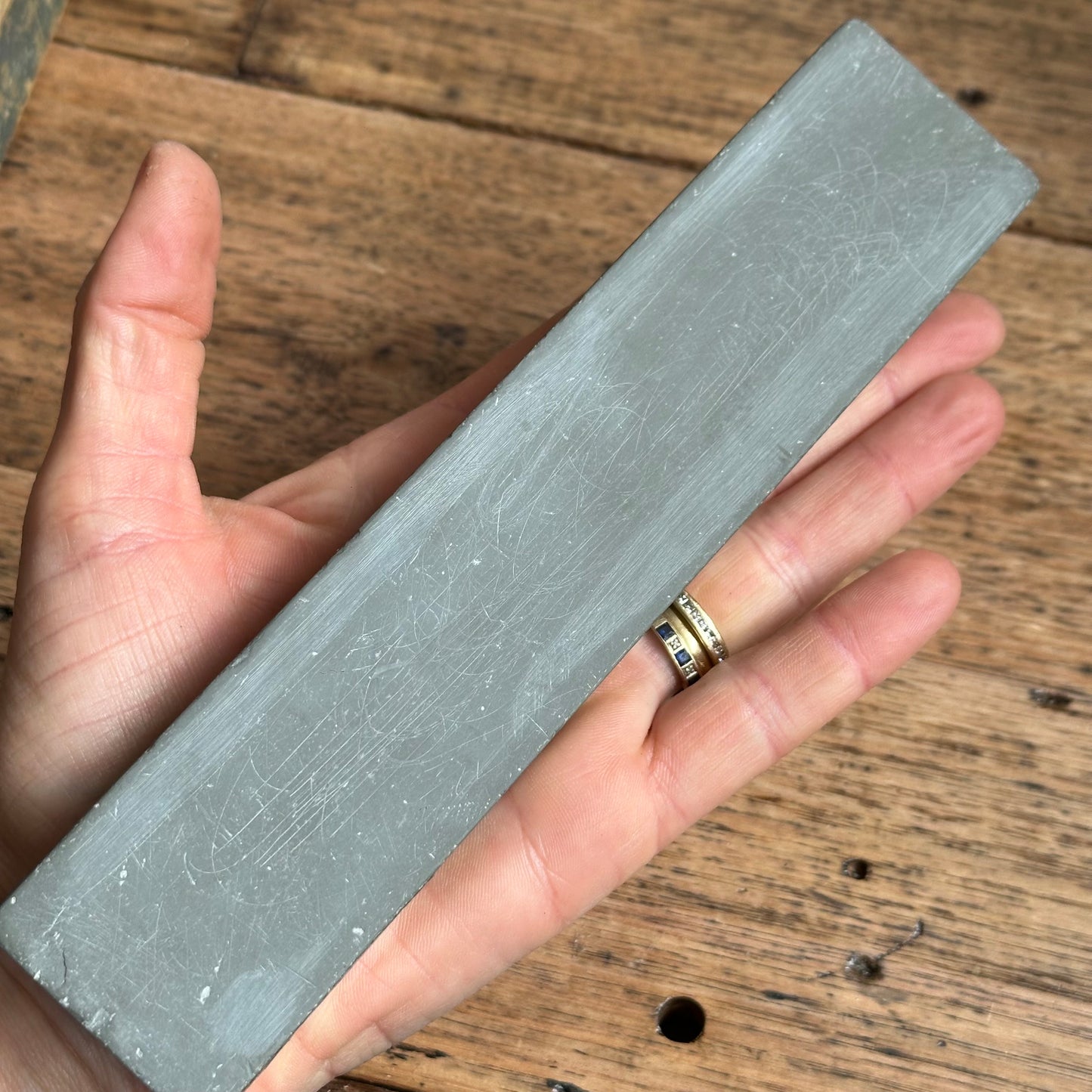 A385 Vintage rare 8” GREEN German THURINGIAN slate Razor HONE sharpening stone waterstone
