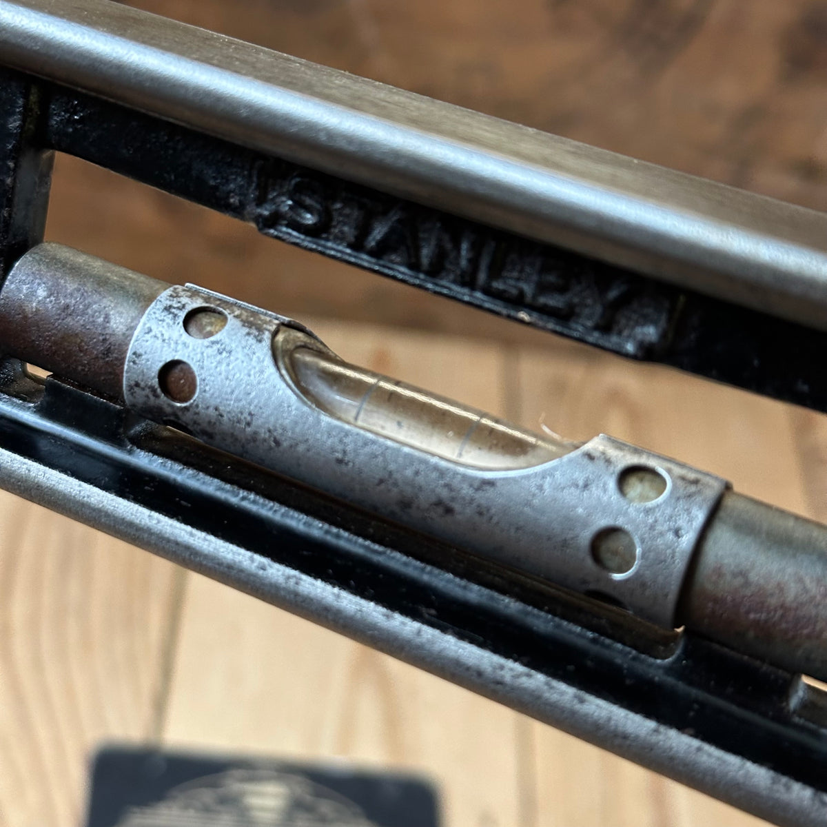 H2595 COOL! Vintage STANLEY No:36G 9” engineers METAL SPIRIT LEVEL
