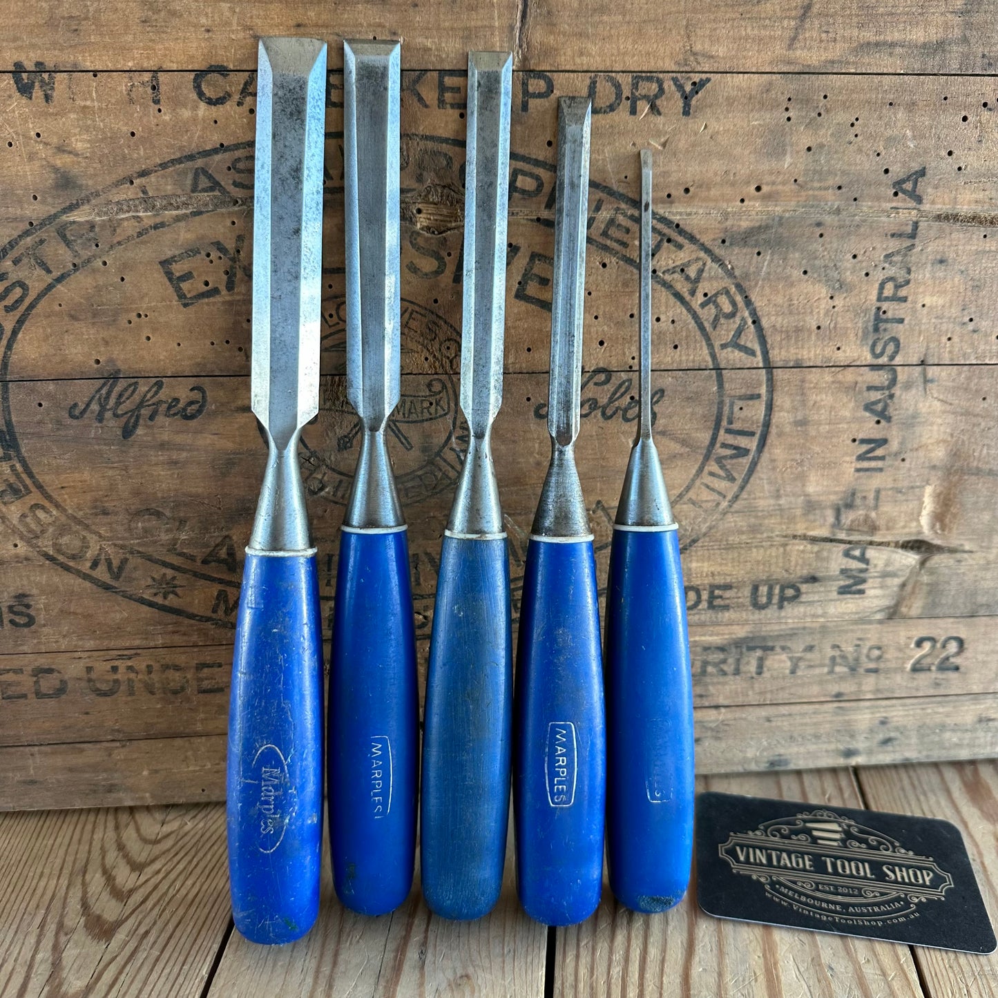 T10044 Vintage MARPLES Bevelled CHISELS