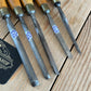 T9438 Vintage set of 5 x MARPLES woodcarving CARVING Vee GOUGES & chisels BOXWOOD Handles