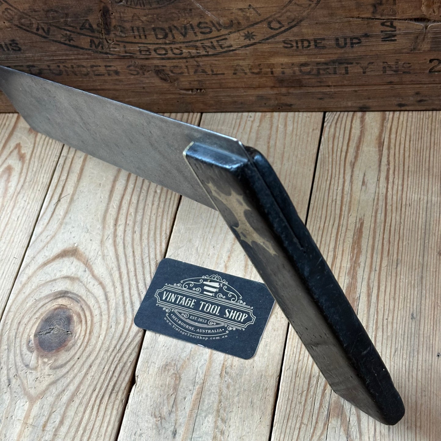 H2512 Vintage large fancy EBONY & brass 14” SQUARE