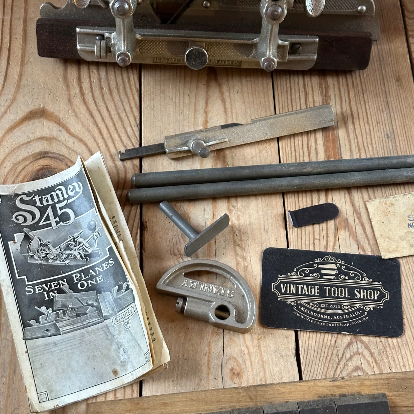 H2491 Vintage STANLEY USA Sweetheart era No.45 Combination PLANE with cutters